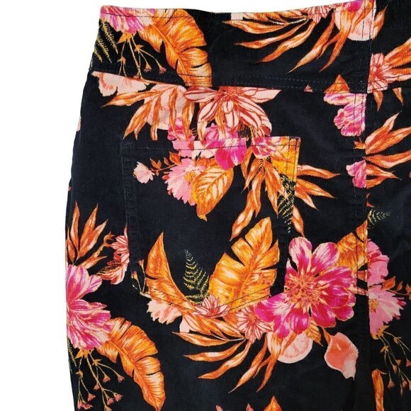 Corduroy High Rise Flare Pants Size XXL (19) Juniors Floral No Boundaries - Picture 4 of 5